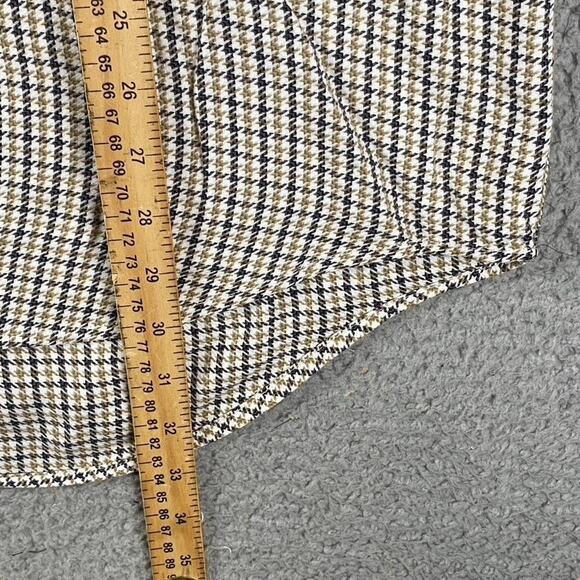 Johnston & Murphy Button Down Shirt Men's Large Brown Houndstooth Preppy Office - Picture 9 of 11